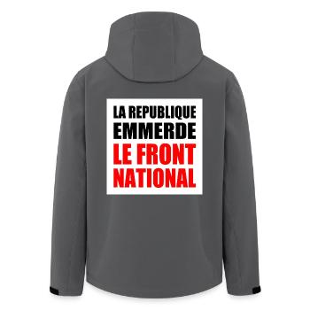 Die Republik fickt den Front National - Recycelte Männer Softshell-Jacke von Stanley/Stella - Anthrazit - Hinten - AI Model Male 185 light (185cm)