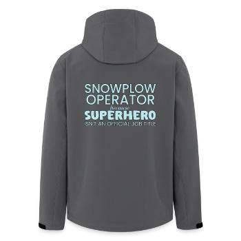 Snowplow Operator Superhero Schneepflugfahrer - Recycelte Männer Softshell-Jacke von Stanley/Stella - Anthrazit - Hinten - AI Model Male 185 light (185cm)