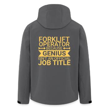 Forklift Operator Genius Forklift Driver - Recycelte Männer Softshell-Jacke von Stanley/Stella - Anthrazit - Hinten - AI Model Male 185 light (185cm)
