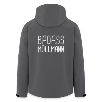 Müllmann Badass - Recycelte Männer Softshell-Jacke von Stanley/Stella - Anthrazit - Hinten - AI Model Male 185 light (185cm)