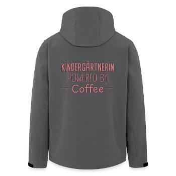 Kindergärtnerin Powered By Coffee Kindergarten - Recycelte Männer Softshell-Jacke von Stanley/Stella - Anthrazit - Hinten - AI Model Male 185 light (185cm)
