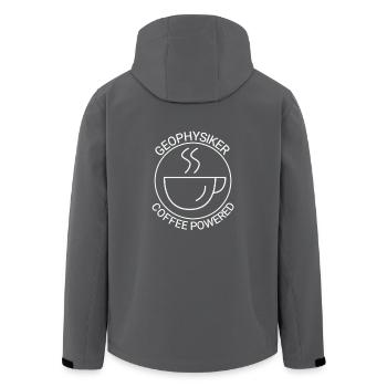 Geophysiker Coffee Powered Geophysik - Recycelte Männer Softshell-Jacke von Stanley/Stella - Anthrazit - Hinten - AI Model Male 185 light (185cm)
