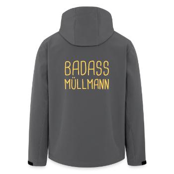 Müllmann Badass - Recycelte Männer Softshell-Jacke von Stanley/Stella - Anthrazit - Hinten - AI Model Male 185 light (185cm)