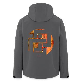 Serie Kreis der Geometrie - Recycelte Männer Softshell-Jacke von Stanley/Stella - Anthrazit - Hinten - AI Model Male 185 light (185cm)