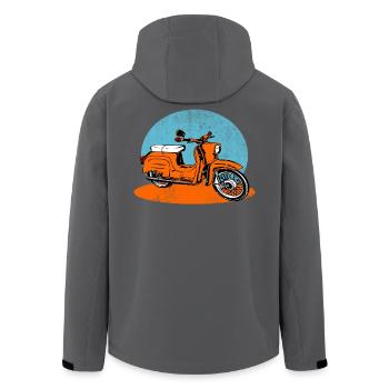 Simson Schwalbe DDR Moped - Recycelte Männer Softshell-Jacke von Stanley/Stella - Anthrazit - Hinten - AI Model Male 185 light (185cm)