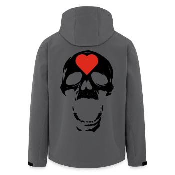 The Black Skull and the Heart - Men’s Recycled Softshell Jacket by Stanley/Stella - anthracite - Back - AI Model Male 185 light (185cm)