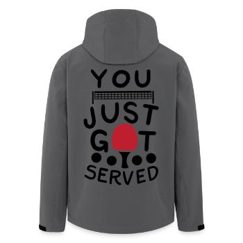 Ping Pong Spruch - Recycelte Männer Softshell-Jacke von Stanley/Stella - Anthrazit - Hinten - AI Model Male 185 light (185cm)