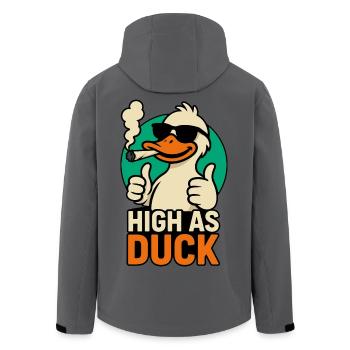High As Duck Shirt – Funny Stoner Duck - Men’s Recycled Softshell Jacket by Stanley/Stella - anthracite - Back - AI Model Male 185 light (185cm)