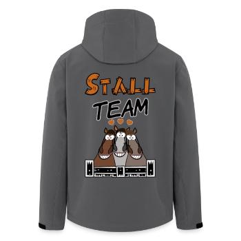 Pferde Team im Stall - Recycelte Männer Softshell-Jacke von Stanley/Stella - Anthrazit - Hinten - AI Model Male 185 light (185cm)