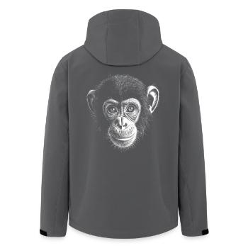 Schimpanse Portrait Wildlife Wildtier Dschungel - Recycelte Männer Softshell-Jacke von Stanley/Stella - Anthrazit - Hinten - AI Model Male 185 light (185cm)