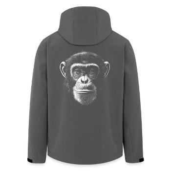 Schimpanse Portrait Wildlife Wildtier Dschungel - Recycelte Männer Softshell-Jacke von Stanley/Stella - Anthrazit - Hinten - AI Model Male 185 light (185cm)