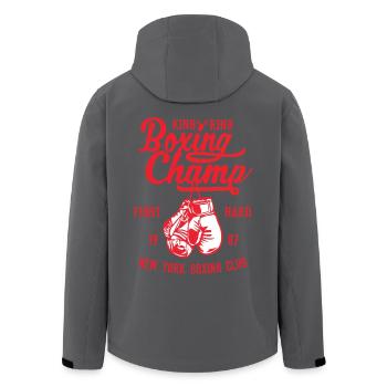 Boxing Champ Boxen Boxer Ring Champion Kampf Club - Recycelte Männer Softshell-Jacke von Stanley/Stella - Anthrazit - Hinten - AI Model Male 185 light (185cm)