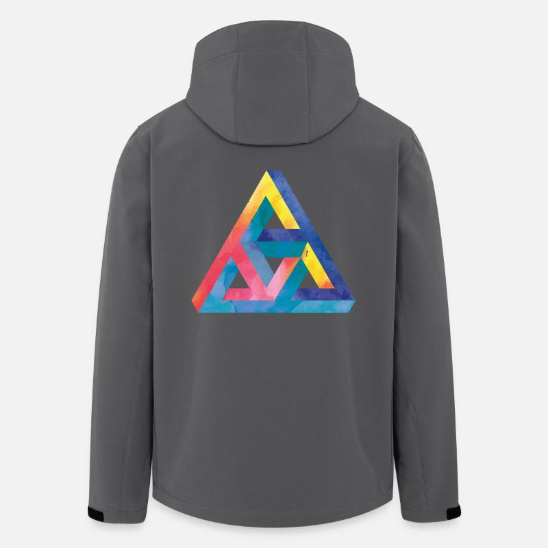 Optical illusion triangle Escher - Men’s Recycled Softshell Jacket by Stanley/Stella - anthracite