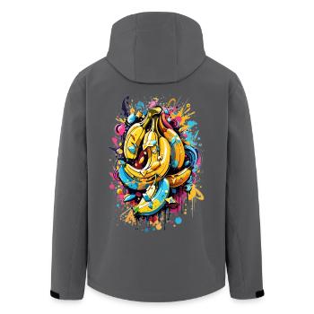 Graffiti Bananen - Recycelte Männer Softshell-Jacke von Stanley/Stella - Anthrazit - Hinten - AI Model Male 185 light (185cm)