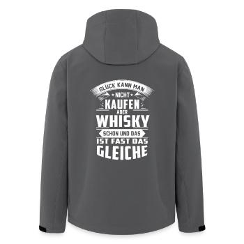 Glück kann man nicht kaufen - Whisky - Recycelte Männer Softshell-Jacke von Stanley/Stella - Anthrazit - Hinten - AI Model Male 185 light (185cm)