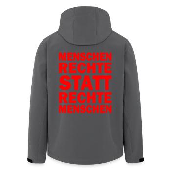 menschenrechte statt rechte menschen - Recycelte Männer Softshell-Jacke von Stanley/Stella - Anthrazit - Hinten - AI Model Male 185 light (185cm)