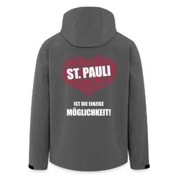St. Pauli Ist Die Einzige Möglichkeit! (2C) - Recycelte Männer Softshell-Jacke von Stanley/Stella - Anthrazit - Hinten - AI Model Male 185 light (185cm)