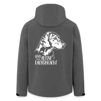 Loved by ALPINE DACHSBRACKE Hundespruch Wilsigns - Recycelte Männer Softshell-Jacke von Stanley/Stella - Anthrazit - Hinten - AI Model Male 185 light (185cm)