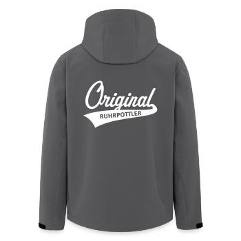 Original Ruhrpottler (Ruhrpott / Ruhrgebiet / 1C) - Recycelte Männer Softshell-Jacke von Stanley/Stella - Anthrazit - Hinten - AI Model Male 185 light (185cm)