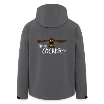 Cocker Spaniel - Recycelte Männer Softshell-Jacke von Stanley/Stella - Anthrazit - Hinten - AI Model Male 185 light (185cm)