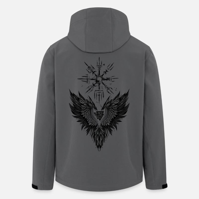 Rabe Odin Vegvisir Valknut - Recycelte Männer Softshell-Jacke von Stanley/Stella - Anthrazit