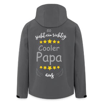 Cooler Papa mit Sternenflügeln - Recycelte Männer Softshell-Jacke von Stanley/Stella - Anthrazit - Hinten - AI Model Male 185 light (185cm)