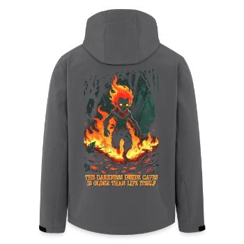 Curupira Creature Mythological Creatures - Men’s Recycled Softshell Jacket by Stanley/Stella - anthracite - Back - AI Model Male 185 light (185cm)
