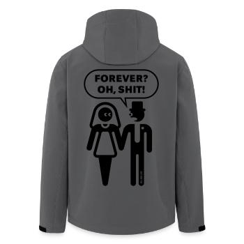 Forever? Oh, Shit! (Hochzeit / JGA / Polterabend) - Recycelte Männer Softshell-Jacke von Stanley/Stella - Anthrazit - Hinten - AI Model Male 185 light (185cm)