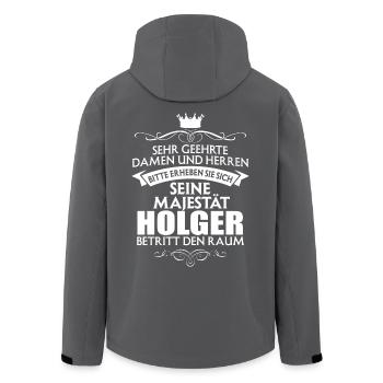 HOLGER - Majestät - Recycelte Männer Softshell-Jacke von Stanley/Stella - Anthrazit - Hinten - AI Model Male 185 light (185cm)