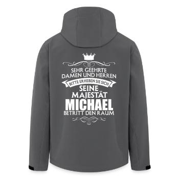 MICHAEL - Majestät - Recycelte Männer Softshell-Jacke von Stanley/Stella - Anthrazit - Hinten - AI Model Male 185 light (185cm)