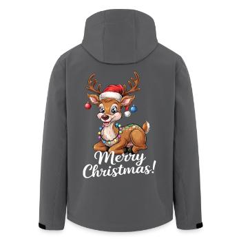 Rentier Weihnachtspullover Merry Christmas lustig - Recycelte Männer Softshell-Jacke von Stanley/Stella - Anthrazit - Hinten - AI Model Male 185 light (185cm)