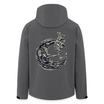Mond mit Pfeife - Recycelte Männer Softshell-Jacke von Stanley/Stella - Anthrazit - Hinten - AI Model Male 185 light (185cm)