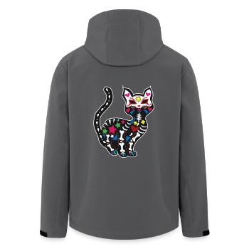 Katze Cat Dia de los muertos cinco de mayo Kitty - Recycelte Männer Softshell-Jacke von Stanley/Stella - Anthrazit - Hinten - AI Model Male 185 light (185cm)