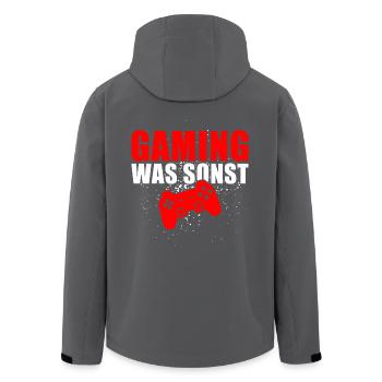 Gaming was sonst - Recycelte Männer Softshell-Jacke von Stanley/Stella - Anthrazit - Hinten - AI Model Male 185 light (185cm)