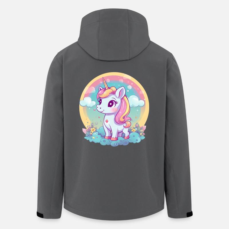 Einhorn-Regenbogen-Sonnenuntergang - Recycelte Männer Softshell-Jacke von Stanley/Stella - Anthrazit