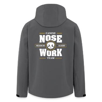 NOSE WORK Team Suchhund Nasenarbeit Hunde Hund - Recycelte Männer Softshell-Jacke von Stanley/Stella - Anthrazit - Hinten - AI Model Male 185 light (185cm)