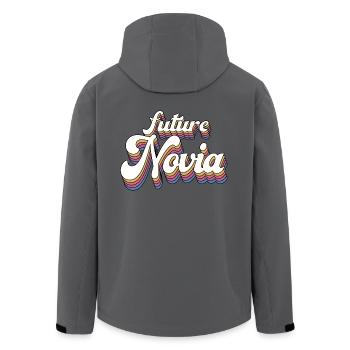 Future Novia Girlfriend Engagement Wedding Gift - Men’s Recycled Softshell Jacket by Stanley/Stella - anthracite - Back - AI Model Male 185 light (185cm)