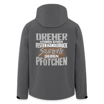 DREHER - fest - Recycelte Männer Softshell-Jacke von Stanley/Stella - Anthrazit - Hinten - AI Model Male 185 light (185cm)
