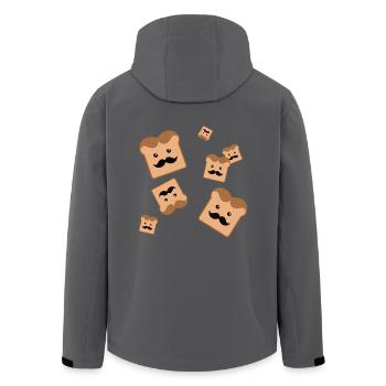 Toast mit Schnurrbart - Recycelte Männer Softshell-Jacke von Stanley/Stella - Anthrazit - Hinten - AI Model Male 185 light (185cm)