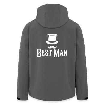 Best Man Top Hut & Schnurrbart Herren Junggesellenabschied - Recycelte Männer Softshell-Jacke von Stanley/Stella - Anthrazit - Hinten - AI Model Male 185 light (185cm)