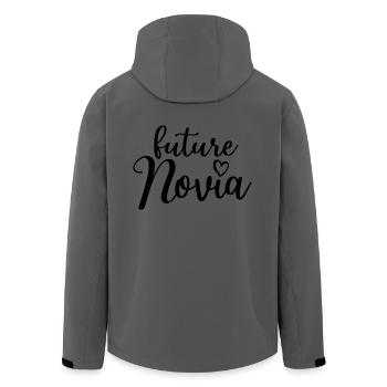 Future Novia Girlfriend Engagement Wedding Gift - Men’s Recycled Softshell Jacket by Stanley/Stella - anthracite - Back - AI Model Male 185 light (185cm)