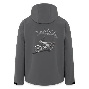 S51 Zweitaktfahrer - Recycelte Männer Softshell-Jacke von Stanley/Stella - Anthrazit - Hinten - AI Model Male 185 light (185cm)