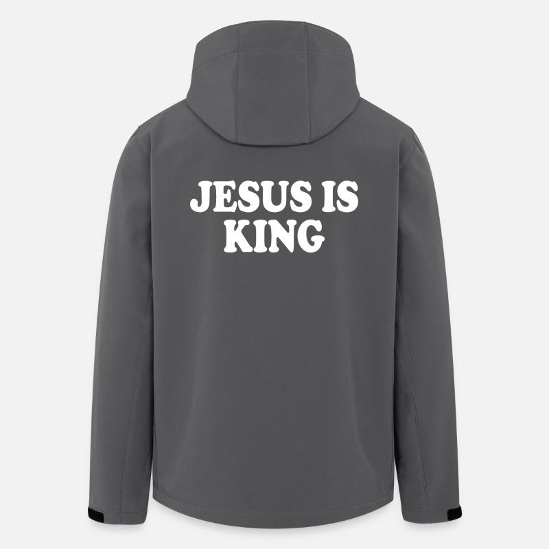 Jesus is king - Veste softshell homme en polyester recyclé Stanley/Stella - charbon