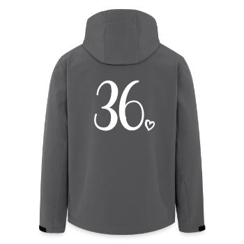 Niedliche Nummer 36, 36 Jahre alt, 36. Geburtstagsgeschenk - Recycelte Männer Softshell-Jacke von Stanley/Stella - Anthrazit - Hinten - AI Model Male 185 light (185cm)