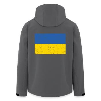Ukraine Flagge Distressed - Recycelte Männer Softshell-Jacke von Stanley/Stella - Anthrazit - Hinten - AI Model Male 185 light (185cm)