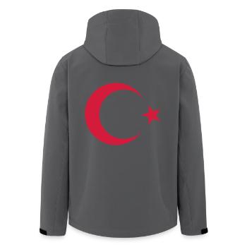 Türkei Mondstern Symbol Stern Sichel Türkiye - Recycelte Männer Softshell-Jacke von Stanley/Stella - Anthrazit - Hinten - AI Model Male 185 light (185cm)