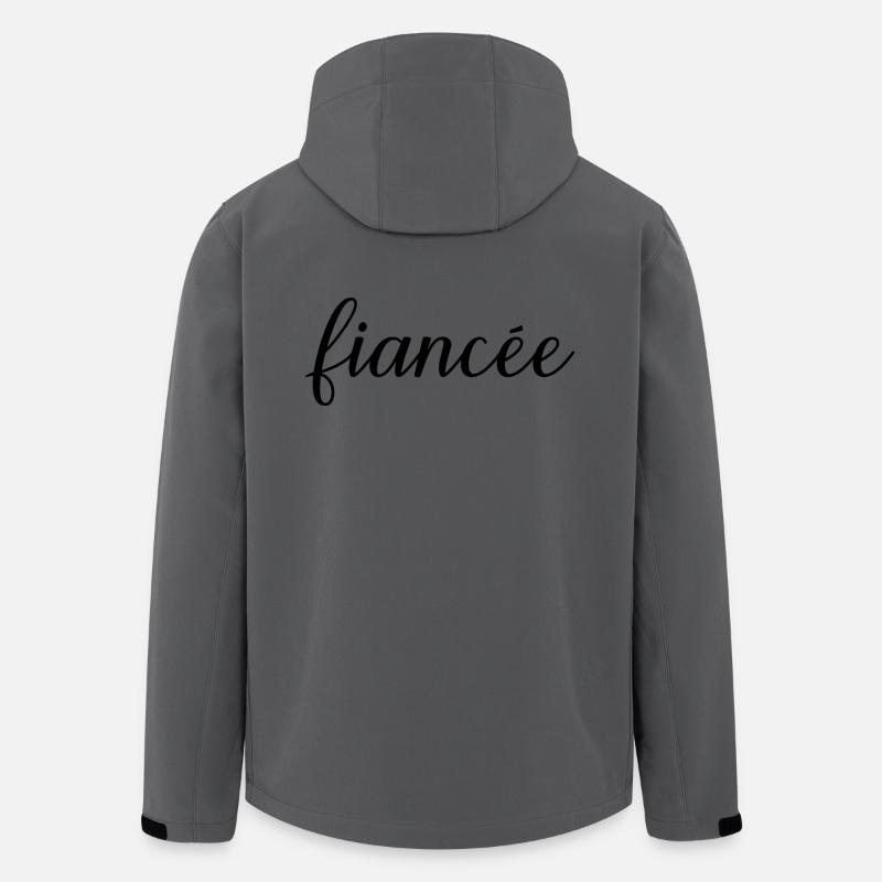Fiancée Matching Engagement Wedding Honeymoon - Men’s Recycled Softshell Jacket by Stanley/Stella - anthracite