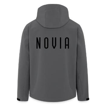 Novia Girlfriend Engagement Bridal Shower Wedding - Men’s Recycled Softshell Jacket by Stanley/Stella - anthracite - Back - AI Model Male 185 light (185cm)