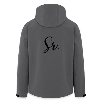 Sr. Engagement Gift Groom To Be Wedding Party - Men’s Recycled Softshell Jacket by Stanley/Stella - anthracite - Back - AI Model Male 185 light (185cm)