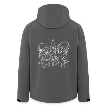 Zwergenfreunde mit Cannabisblatt - Recycelte Männer Softshell-Jacke von Stanley/Stella - Anthrazit - Hinten - AI Model Male 185 light (185cm)